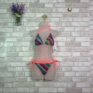NWT Forever 21 Colorful String Bikini Swimsuit